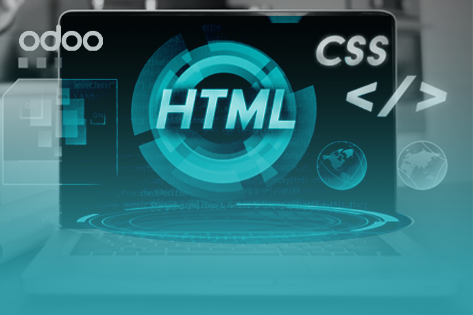ein Laptop mit HTML-Logo und anderen Programmiersprachen