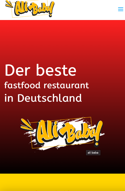 Ein Screenshot der Homepage des Restaurants Ali baba