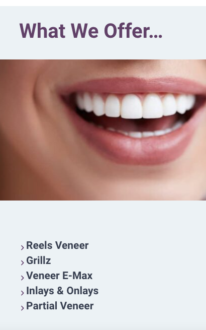 A screenshot of Fadi Nameh's Dental Lab website homepage