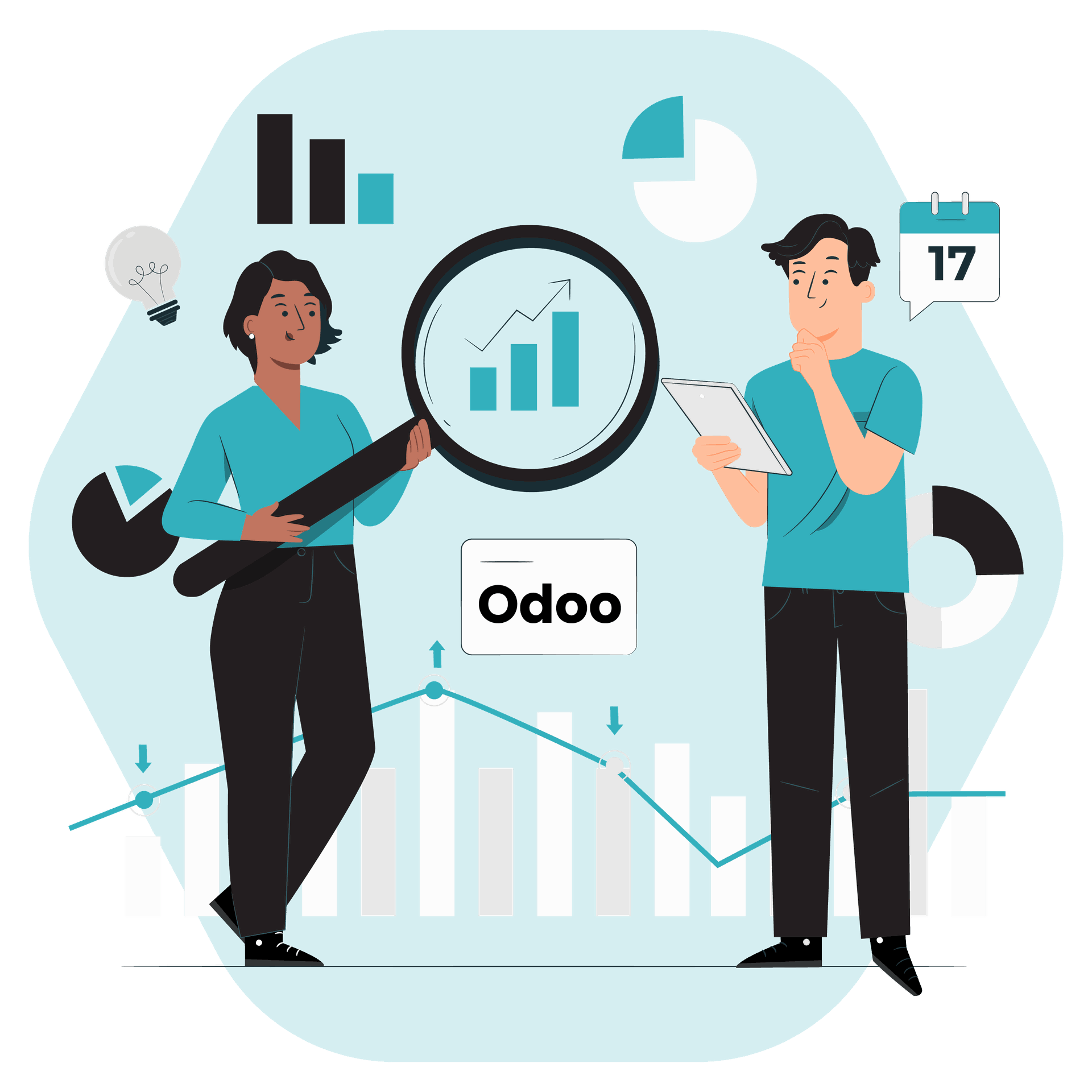 eine Illustration über Odoo Marketing Apps