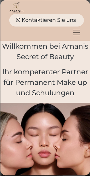 Amanis beauty center website landing page